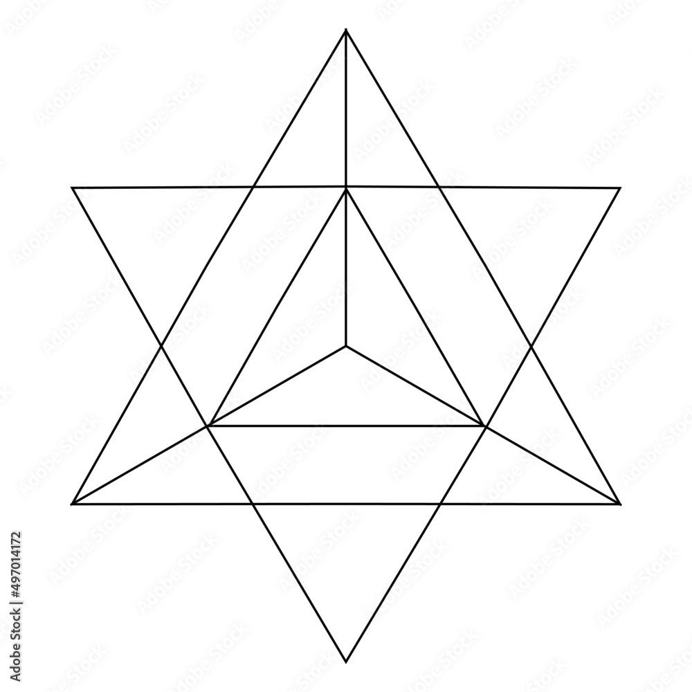 Sacred Geometry Merkaba Line Art