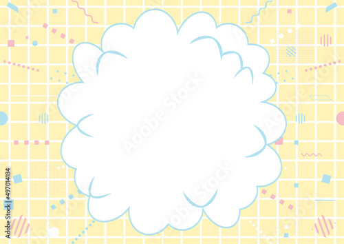 吹き出し　幾何学背景	
