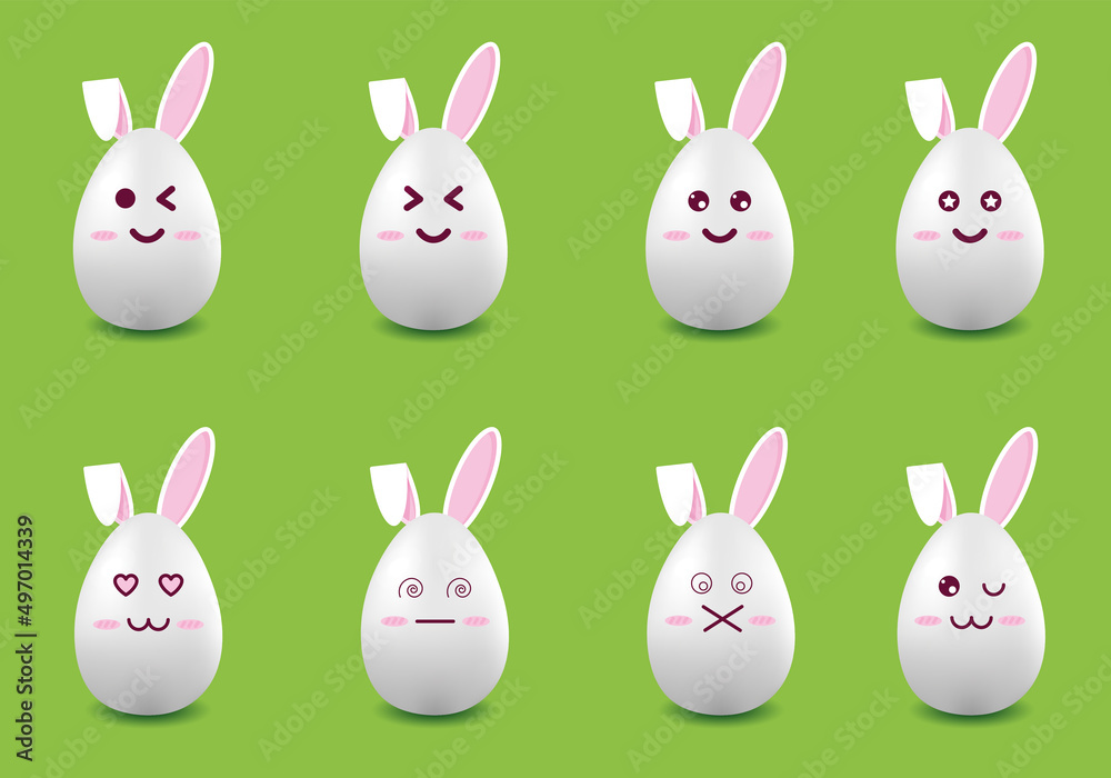 Obraz premium set of easter rabbits