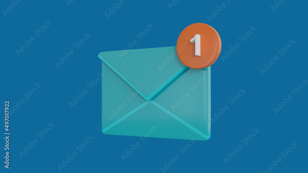 mail notification 3d rendered business illustration mail notification 3d rendered business illustration