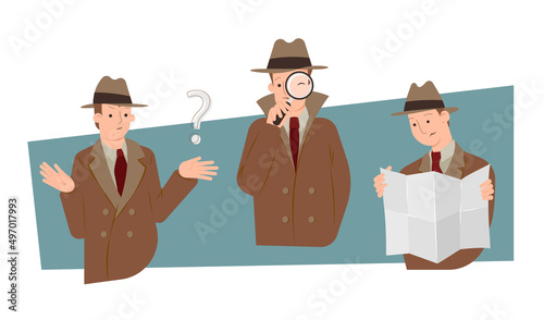 Detective cartoon character