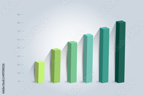 3D chart, graph. Simply color editable. Infographics elements.
