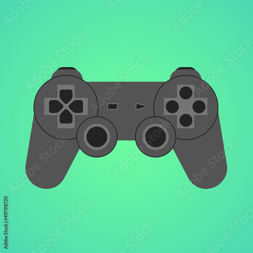Illustration modern wireless game controller for PC and Console with 3 colors white grey black for mockup or website in flat design vector