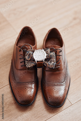 Ready to make you look dashing. Cropped shot of mens shoes and accessories.