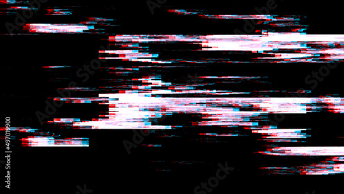 Digital glitch background. Abstract noise effect. Computer screen error. Technical problem. Computer virus. No television signal. 3D rendering.