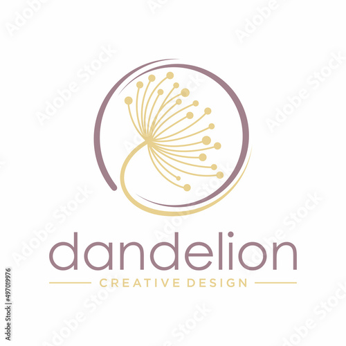 Dandelion Flower Logo Icon Design Template