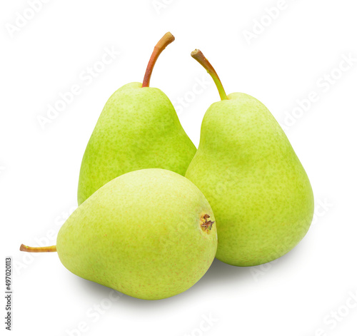 green pears isolated on white.the entire image is sharpness.