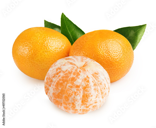 tangerines isolated on white.the entire image is sharpness.