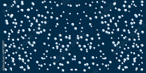 Abstract White and Blue Spotted Pattern - Random Placed Lit Balls - Geometric Texture with Balls, Generative Art, Vector Background