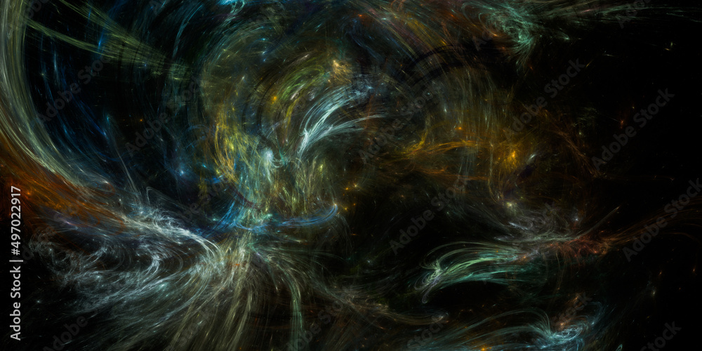 Obraz premium Banner Star field background . Starry outer space background texture . Colorful Starry Night Sky Outer Space background. 3D illustration 