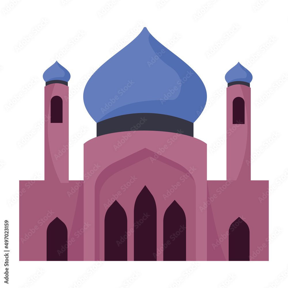 purple mosque facade