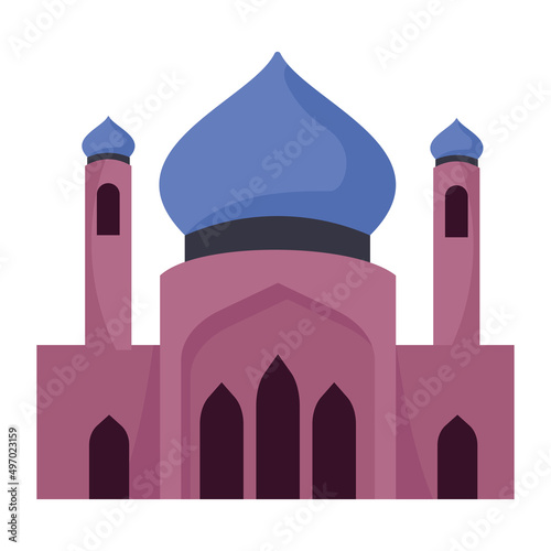 Canvas Print purple mosque facade