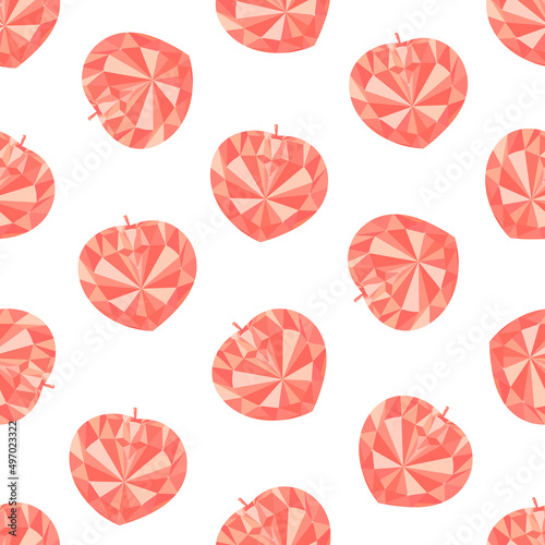 Seamless pattern peaches gemstoner vector illustration