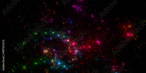 Banner Star field background . Starry outer space background texture . Colorful Starry Night Sky Outer Space background. 3D illustration 