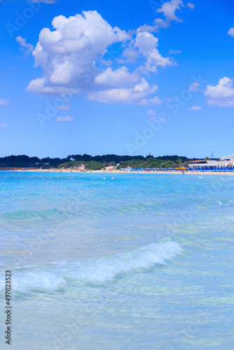 Fototapeta Naklejka Na Ścianę i Meble -  The most beautiful sandy beaches of Apulia in Italy: Porto Cesareo beach in Salento coast is  marine protected areas thanks to the high biological value of its very rich and varied marine community.
