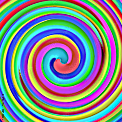 Bright rainbow colored spiral twirl textured pattern background design