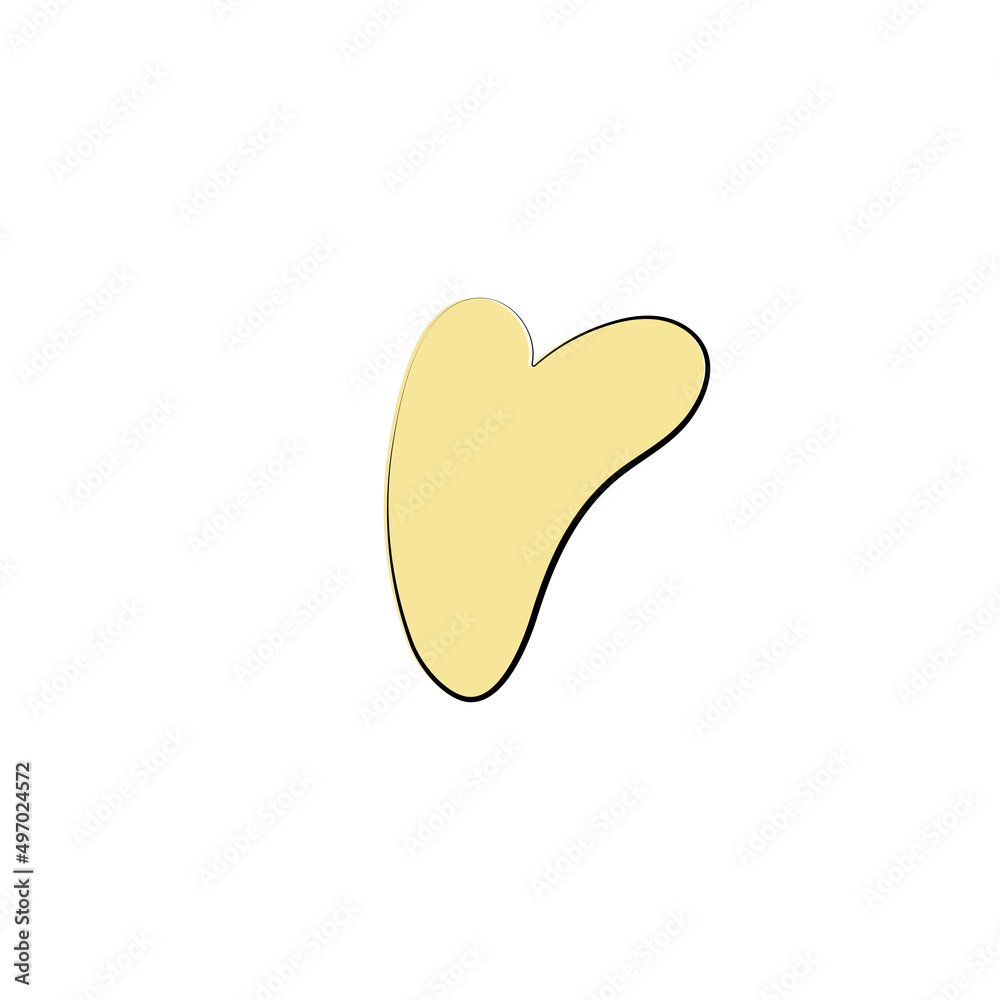 Gua Sha chinese facial care beauty scrubber. Natural stone jade quartz device. Scraper for lymphatic drainage. Sketch vector illustration