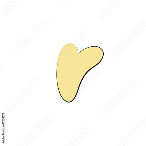 Gua Sha chinese facial care beauty scrubber. Natural stone jade quartz device. Scraper for lymphatic drainage. Sketch vector illustration