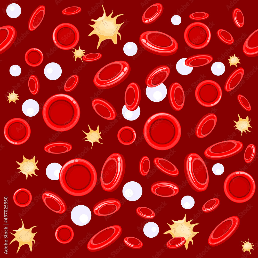 seamless pattern. red and white blood cells under microscope. Vector background seamless pattern. red and white blood cells under microscope. Vector background