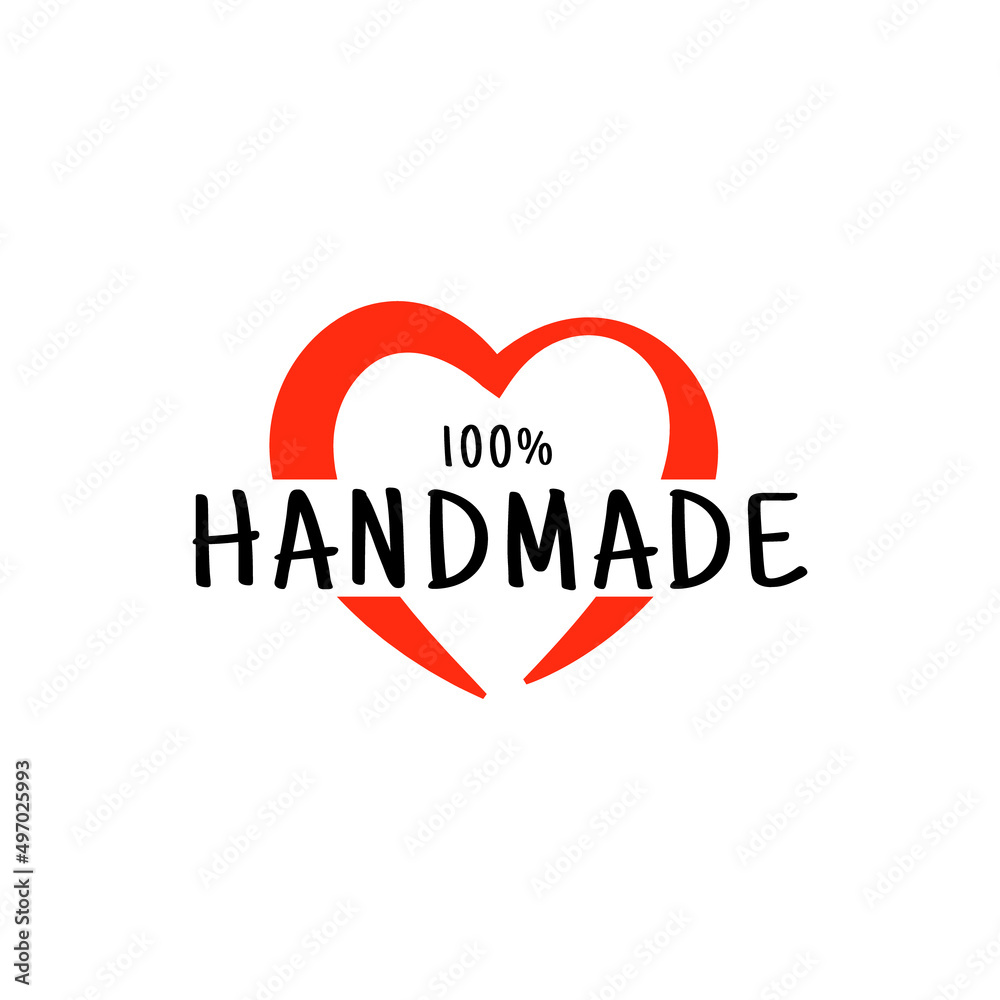 Hand made sticker design vector isolated
