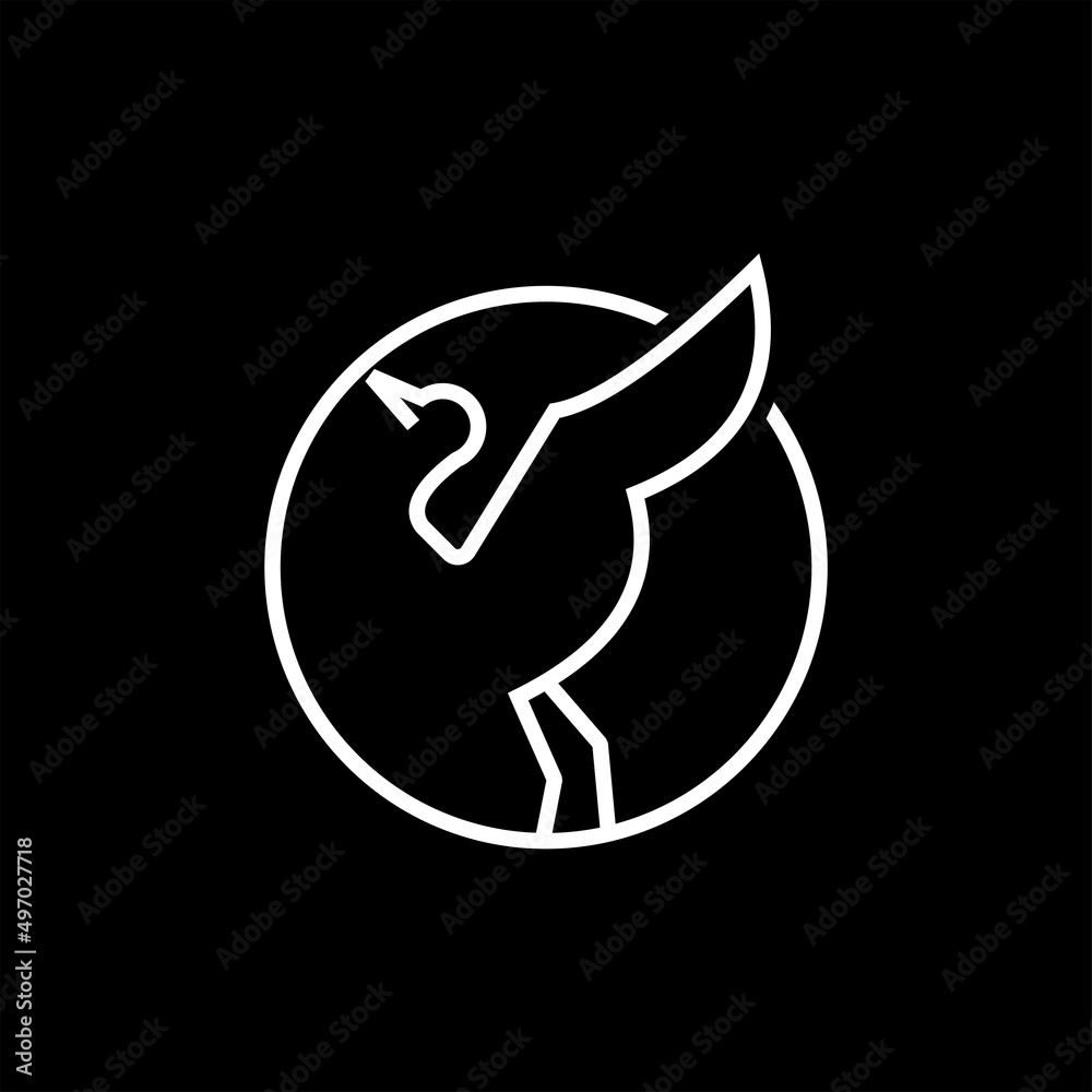 Abstract Flying Bird Logo Vector , bird animal line logo design in circle Abstract Flying Bird Logo Vector , bird animal line logo design in circle
