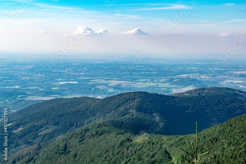 A view from Lysa Hora  the highest peak of the Beskid Mountains in Czechia