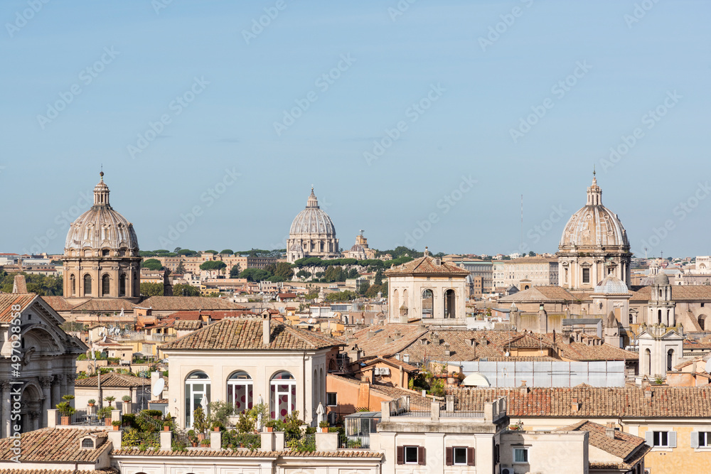 view from the Campidoglio of the beauty of Rome, Italy