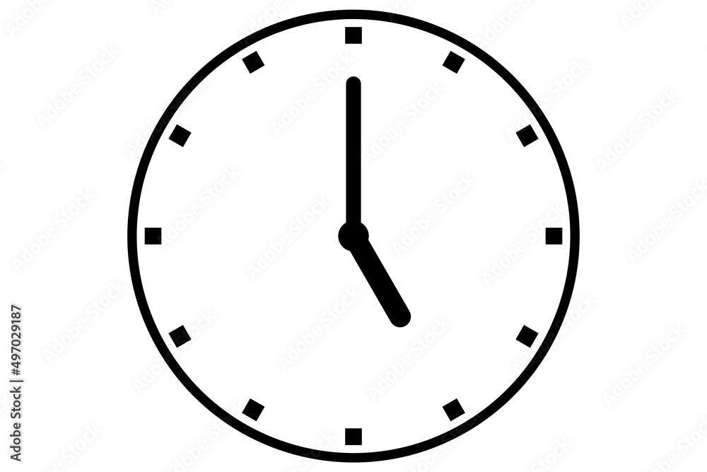 Black clock icon isolated on white background Black clock icon isolated on white background