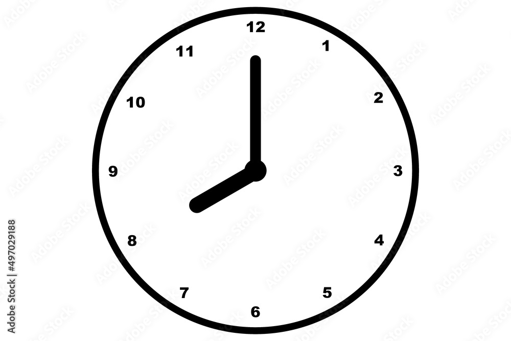 Black clock icon isolated on white background. Clock icon or logo isolated sign symbol Black clock icon isolated on white background. Clock icon or logo isolated sign symbol