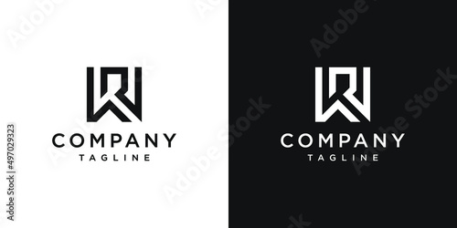Creative Letter RW Monogram Logo Design Icon Template White and Black Background