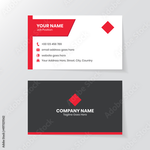 Red and White Business Card Design Professional Visiting Card Template