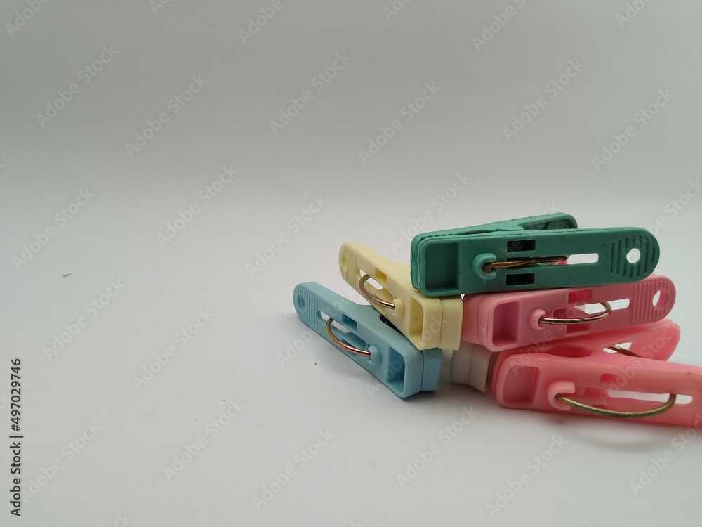 Clothespin color choice on background white Clothespin color choice on background white
