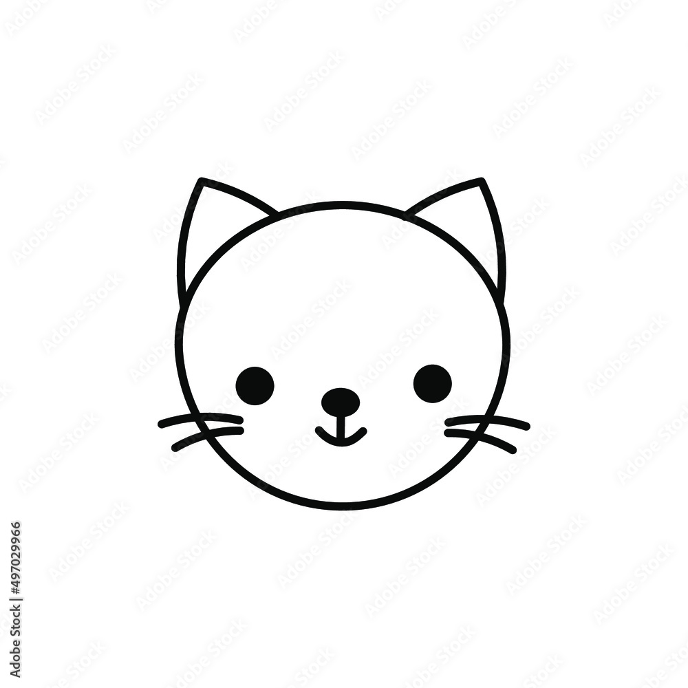 Cute vector cat black and white illustration, simple black and white cat illustration Cute vector cat black and white illustration, simple black and white cat illustration