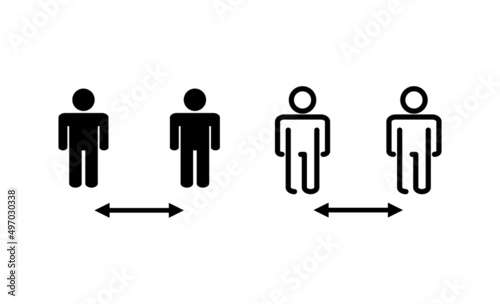 Social distance icon vector. social distancing sign and symbol. self quarantine sign