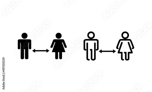 Social distancings vector. social distance sign and symbol. self quarantine sign