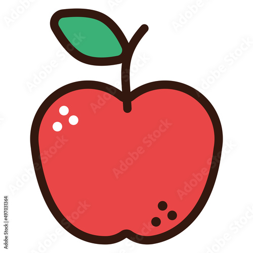 apple fruit doodle icon