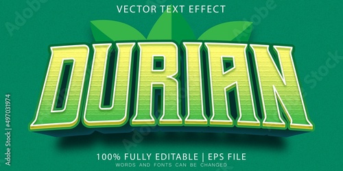 Durian fruit text effect