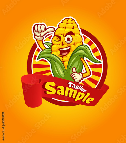 roasted corn mascot cartoon character