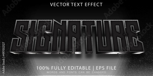 Black Signature, Shine 3d Text Effect photo