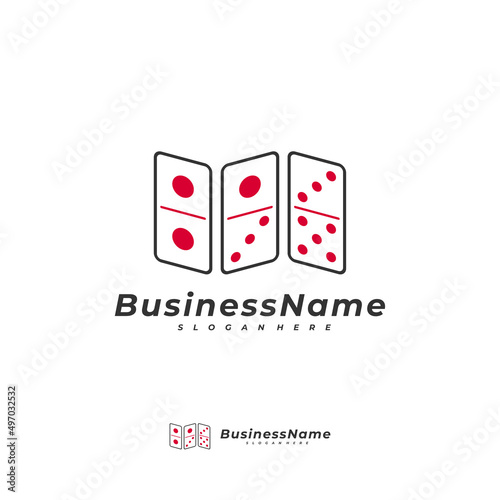 Domino card logo vector template, Creative Domino logo design concepts