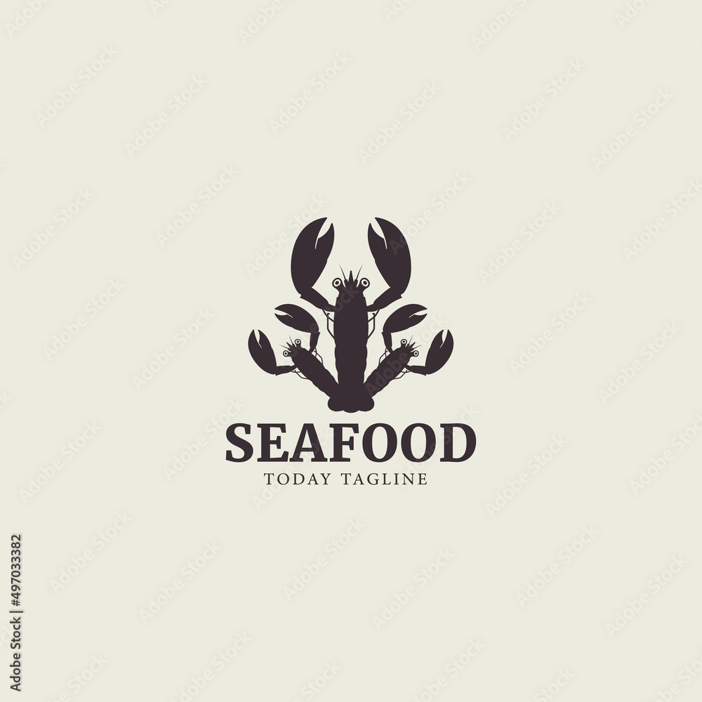 BLACK LOBSTER logo design vector graphic icon symbol illustration BLACK LOBSTER logo design vector graphic icon symbol illustration