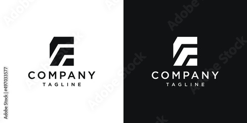 Creative Letter EF Monogram Logo Design Icon Template White and Black Background
