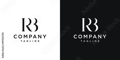 Creative Letter RB Monogram Logo Design Icon Template White and Black Background