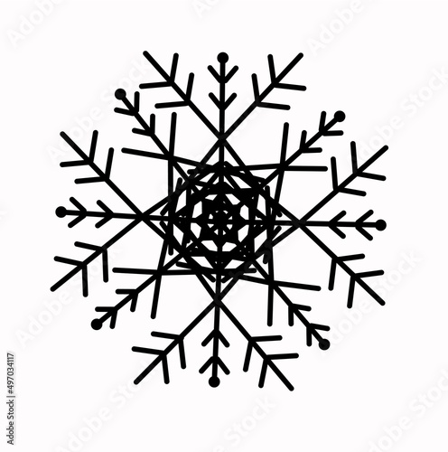 Snowflake thin line icon, Winter season concept, frozen winter flake symbol on white background, Snowflake icon in outline style for mobile concept and web design. Vector graphics.