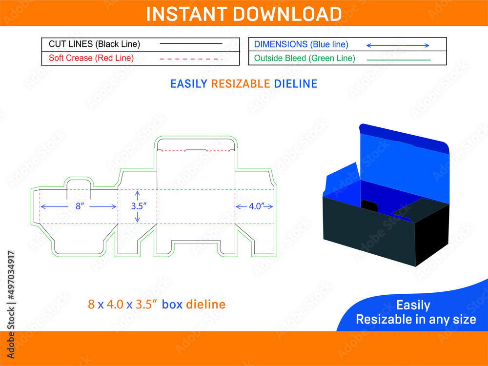 Disposable Face mask box packaging dieline template and 3D box design