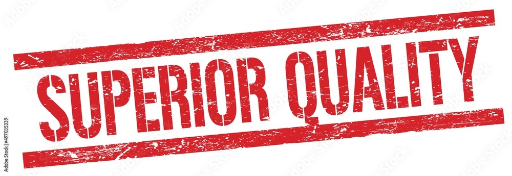 SUPERIOR QUALITY text on red grungy rectangle stamp. SUPERIOR QUALITY text on red grungy rectangle stamp.