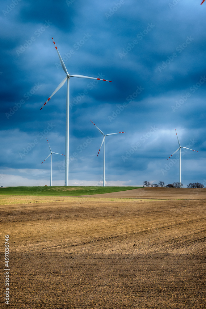 Electric wind turbine generating with blue sky and turbo generator Electric wind turbine generating with blue sky and turbo generator
