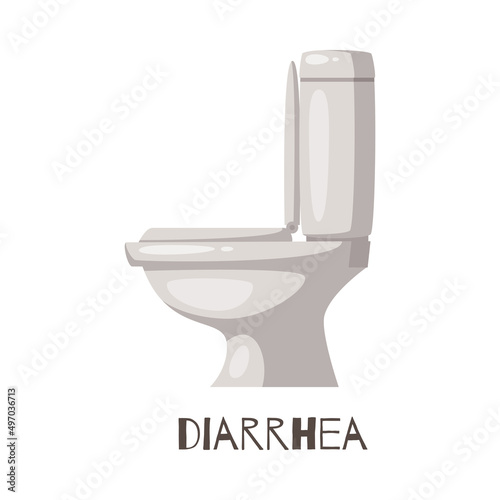 Diarrhea Cartoon Illustration