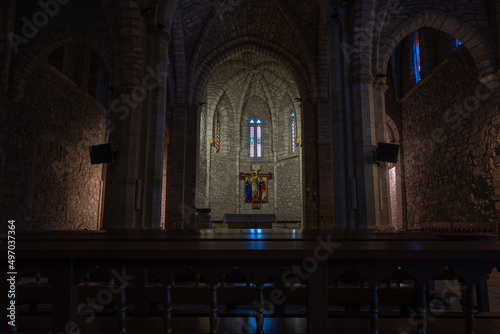 Interior monastery of Santo Toribio de Liébana located near Potes. Cantabria, Spain.