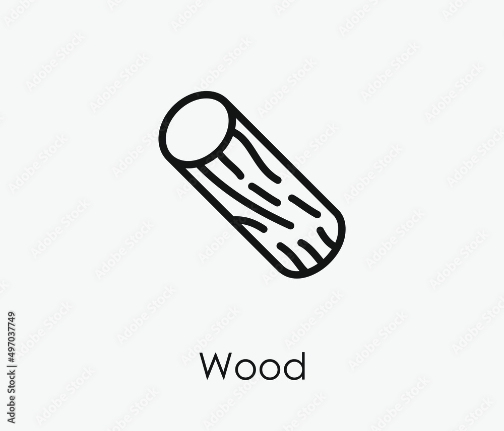 Wood vector icon. Editable stroke. Symbol in Line Art Style for Design, Presentation, Website or Apps Elements, Logo. Pixel vector graphics - Vector Wood vector icon. Editable stroke. Symbol in Line Art Style for Design, Presentation, Website or Apps Elements, Logo. Pixel vector graphics - Vector